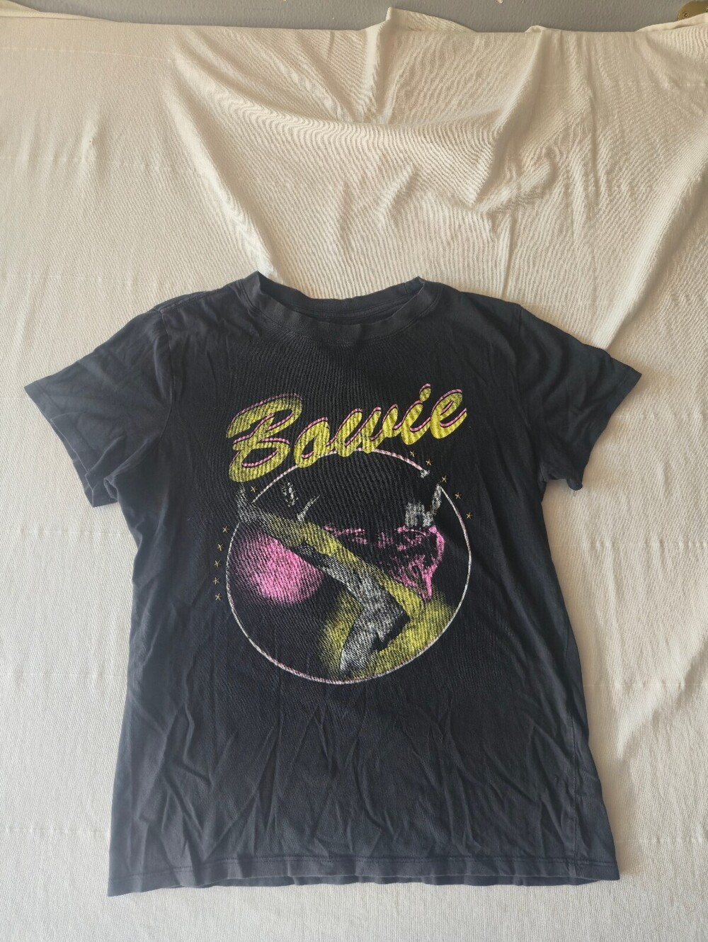 Bowie Graphic Black T-Shirt Size Small
